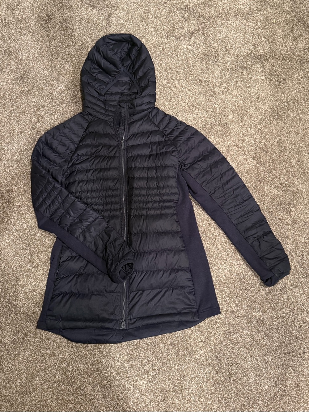 Quince Navy Quilted Hooded Jacket